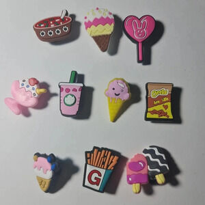 10 Food Shoe Charms Silicone Lot for Crocs